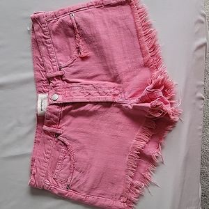 Free people pink denim shorts
